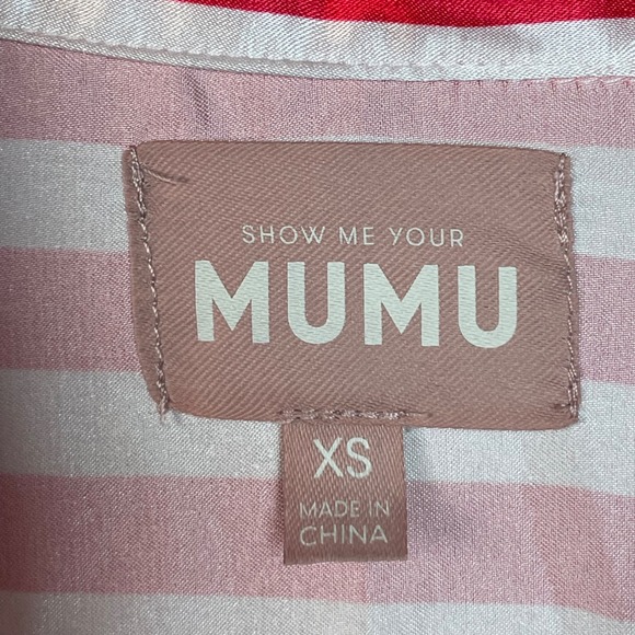 SHOW ME YOUR MUMU Peppermint Stripe Pajama Pants XS Red White Satin Lounge Sleep - Picture 11 of 14